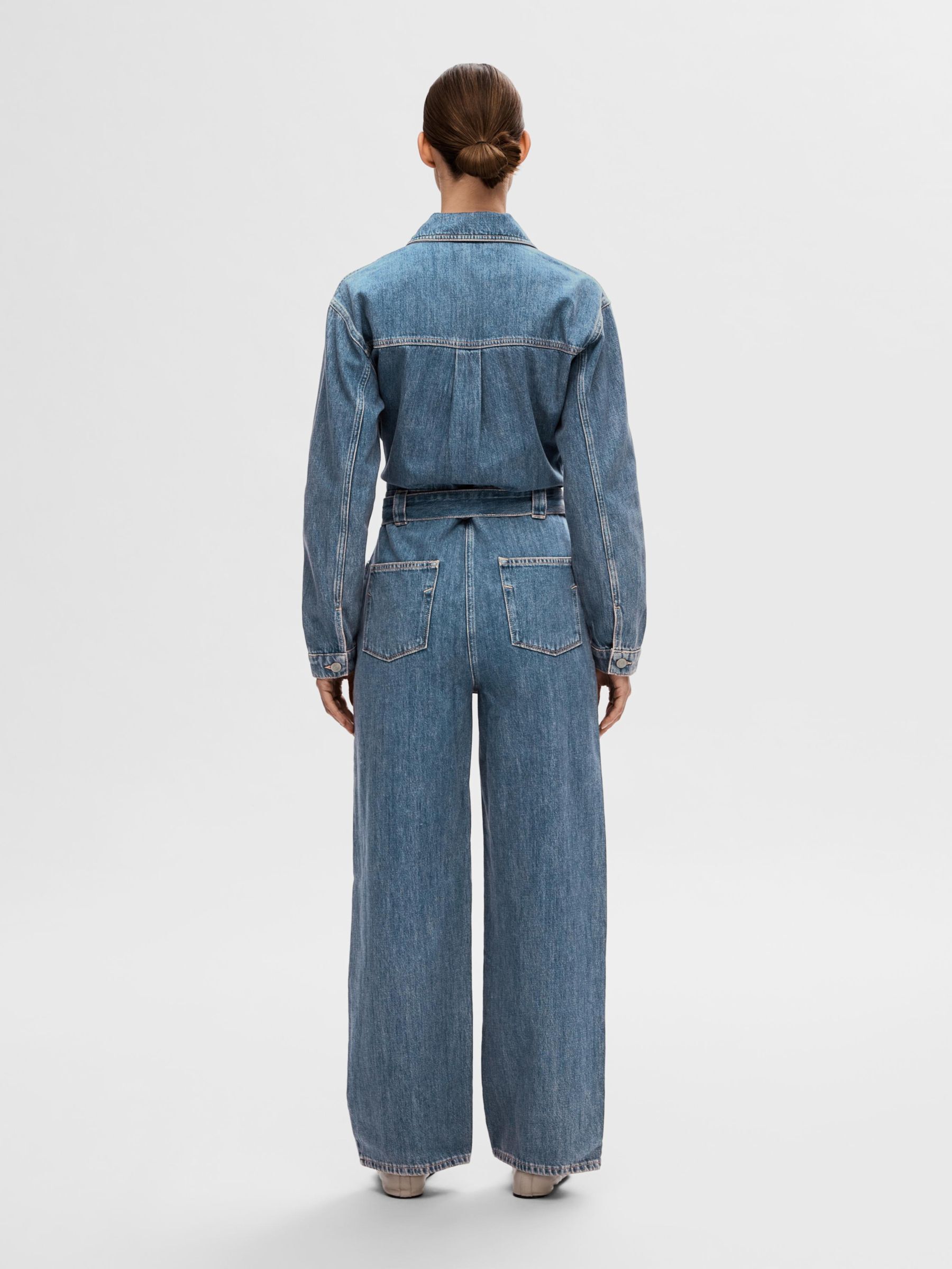 SELECTED FEMME Jumpsuit 'Emine' in Blue Denim | ABOUT YOU